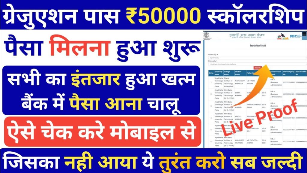 Graduation Pass 50000 scholarship payment