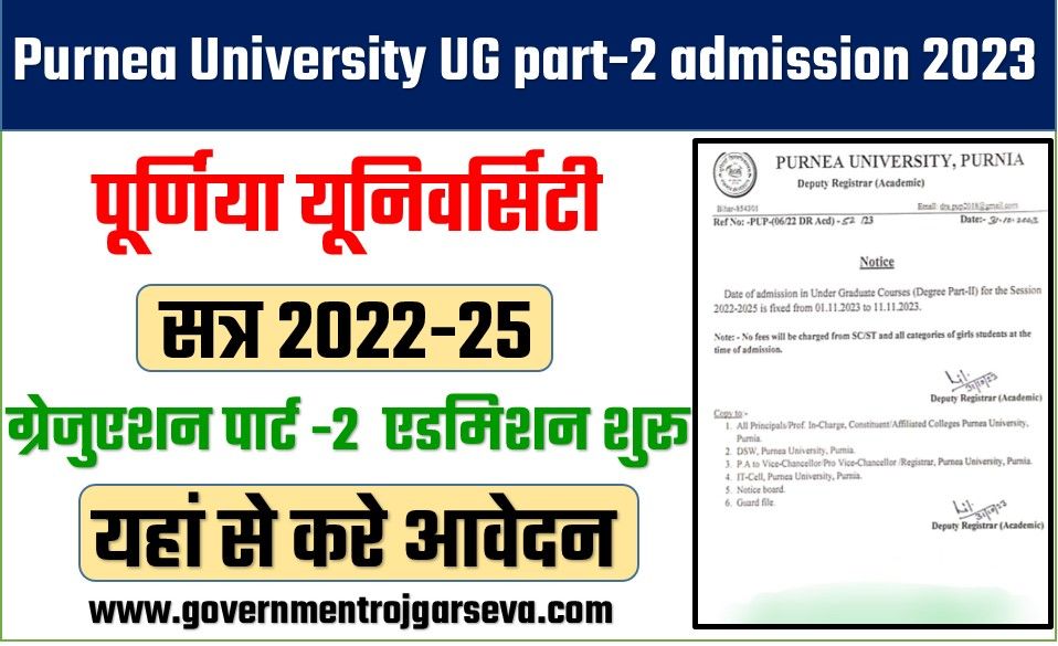 Purnea University UG part-2 admission 2023