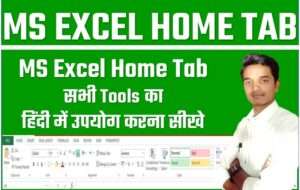 MS Excel Home Tab In hindi 2013