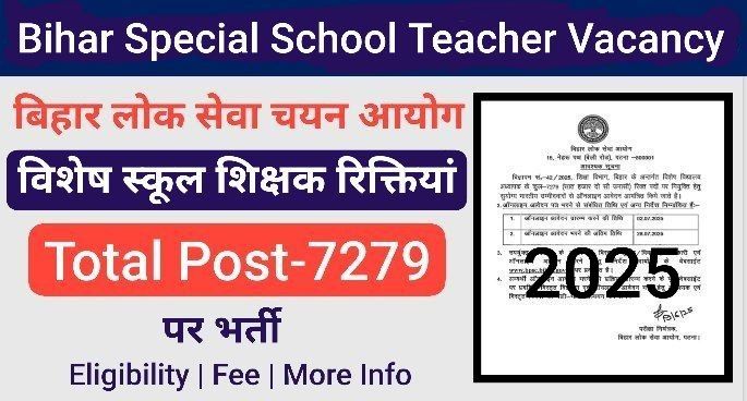 Bihar Special School Teacher Vacancy 2025