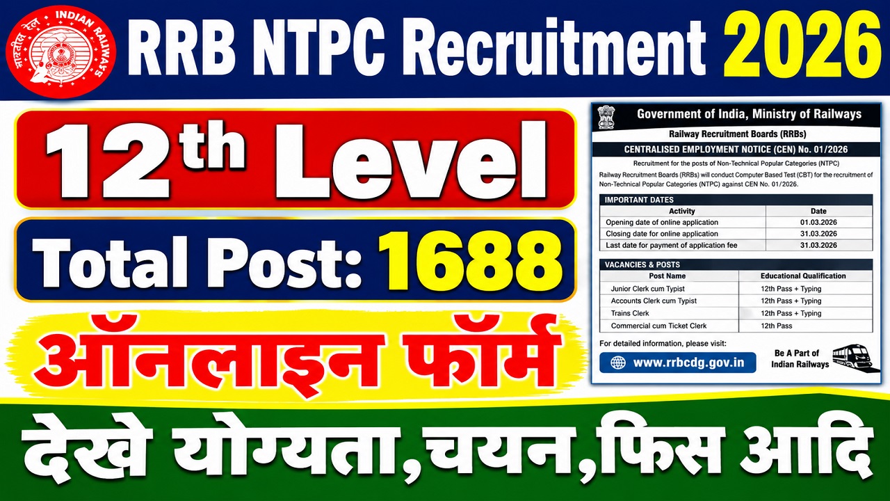 RRB NTPC Inter Level Recruitment 2026