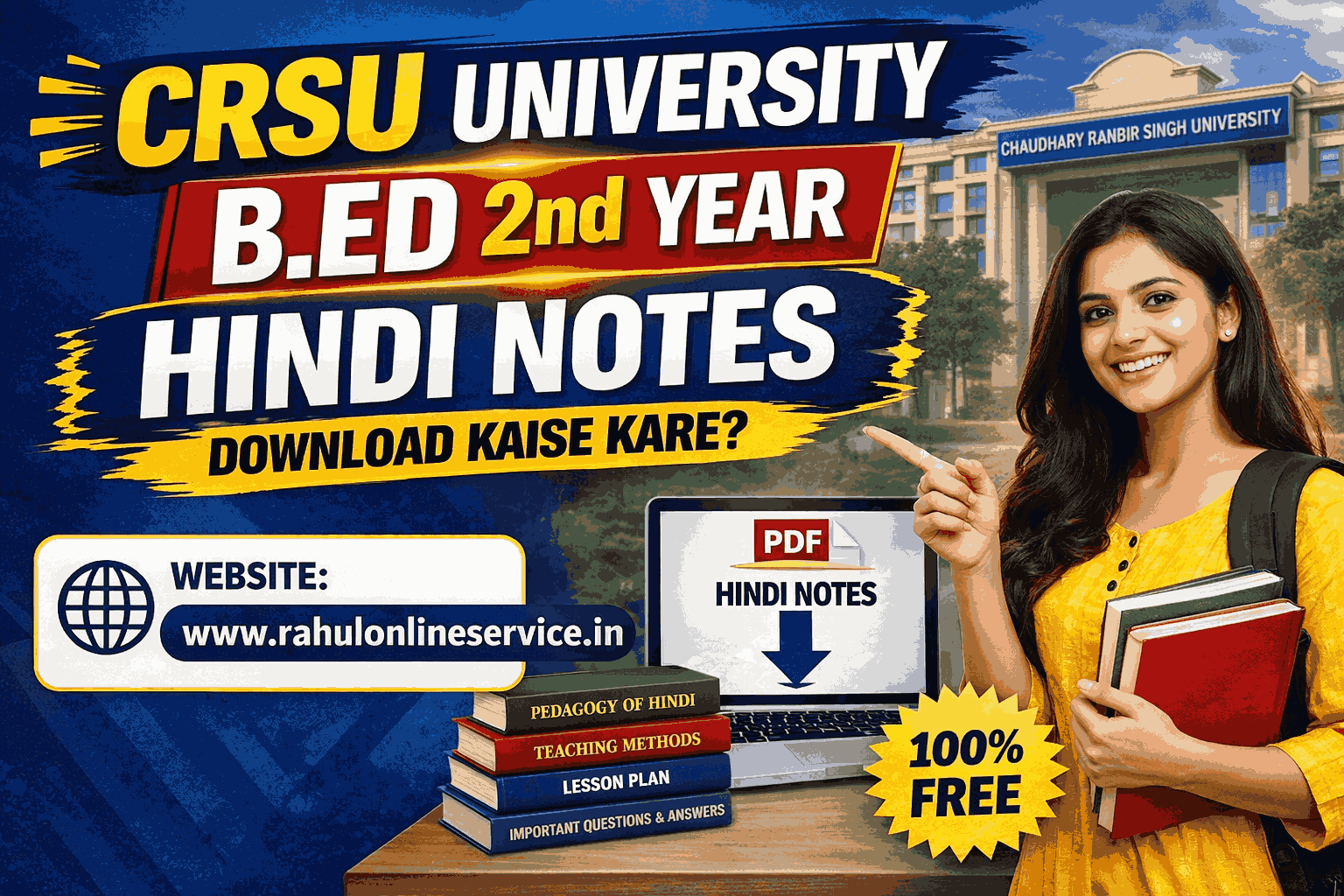 CRSU University B.Ed 2nd Year Hindi Notes