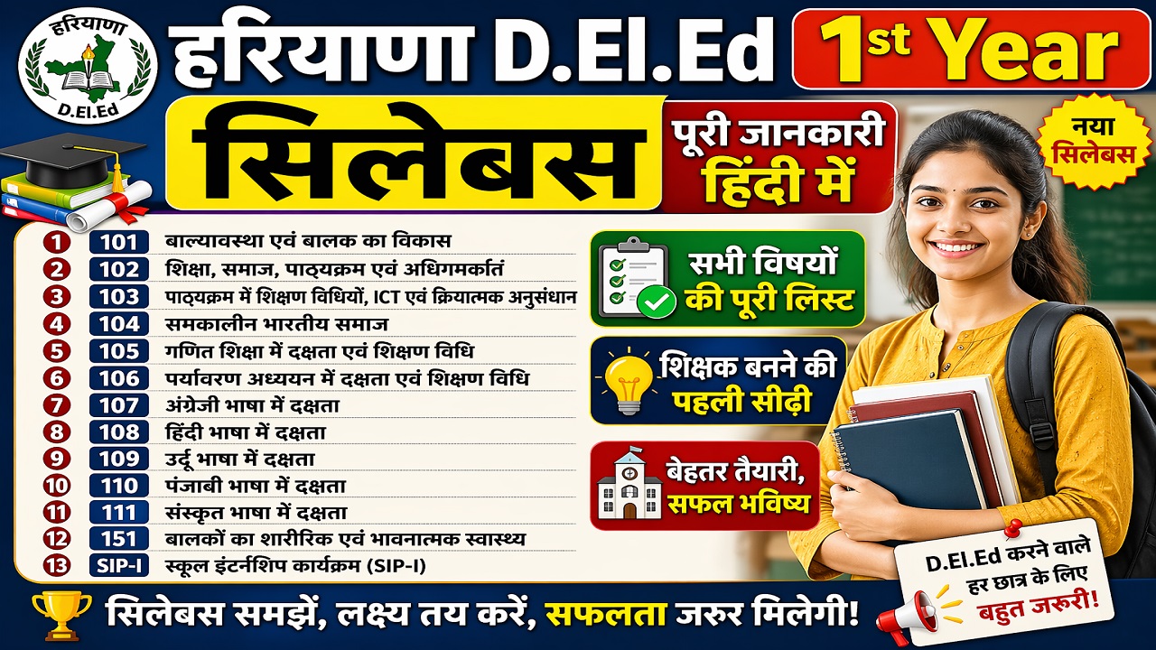 Haryana DELED 1ST YEAR SYLLABUS