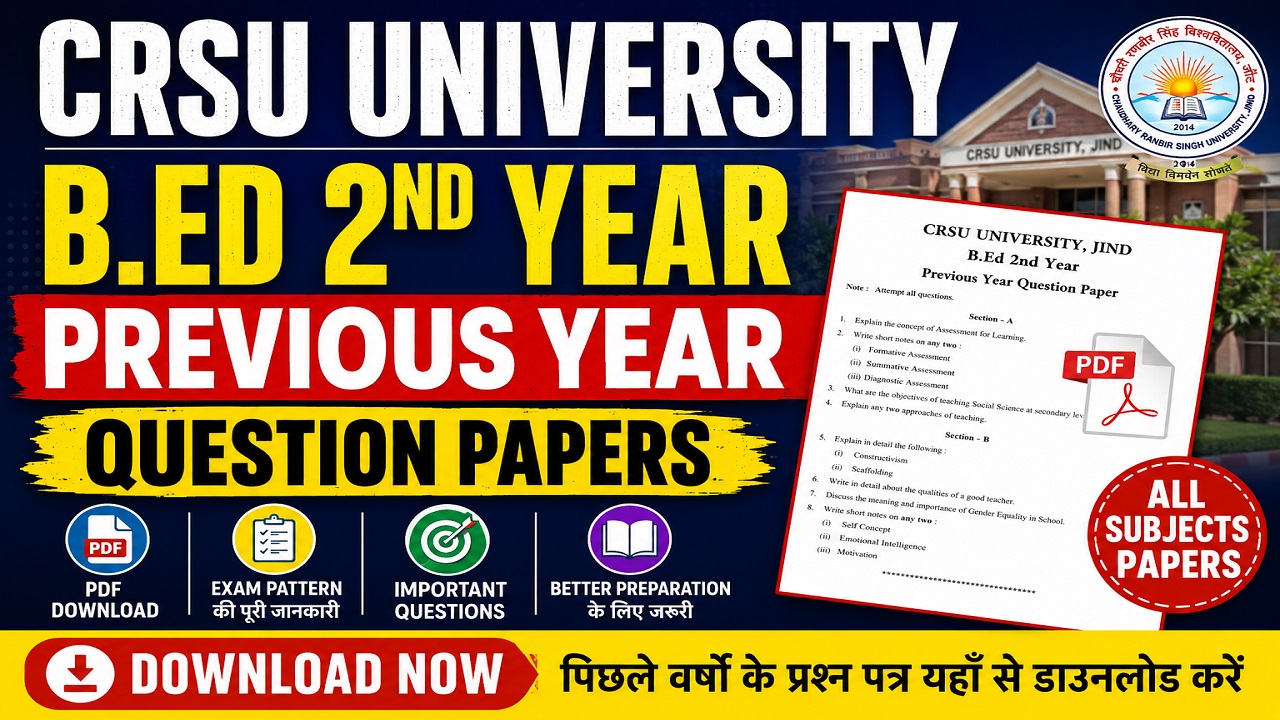 CRSU University B.Ed 2nd Year Previous Year Question Paper