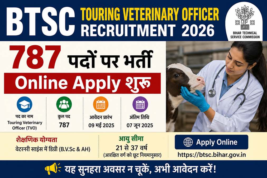 BTSC Touring Veterinary Officer Recruitment 2026 